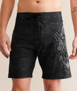 Bottoms|Swimwear | Howitzer Night Vision Stretch Boardshort Black Camo