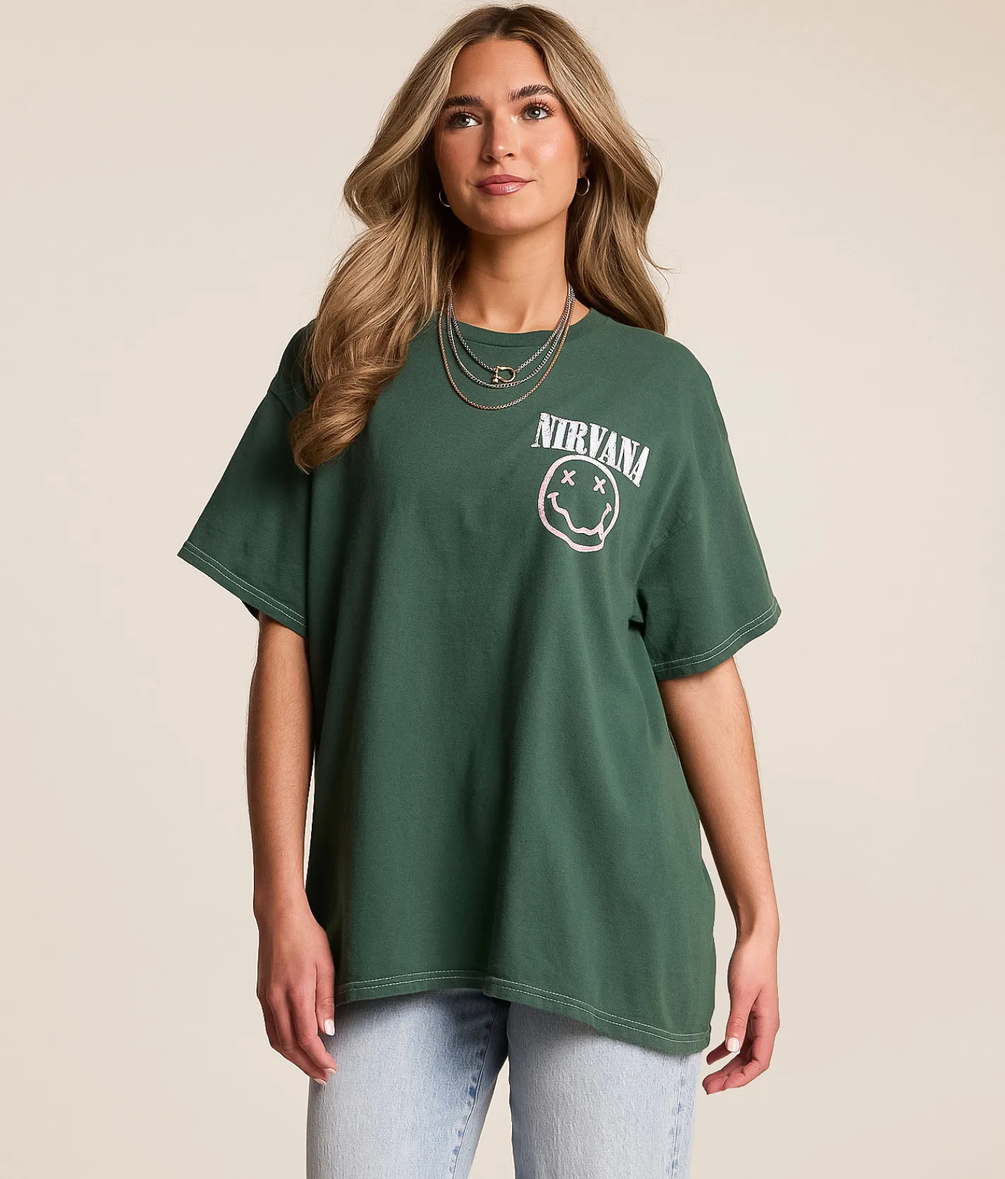 Tops | Merch Traffic Nirvana Oversized Band T-Shirt Ponderosa Pine