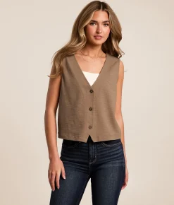 Z Supply Noelle Textured Tank Top Milkshake