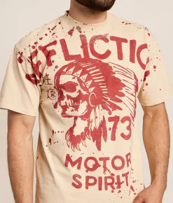 Tops|Graphic T-Shirts | Affliction No Luck Chiefs T-Shirt Bone