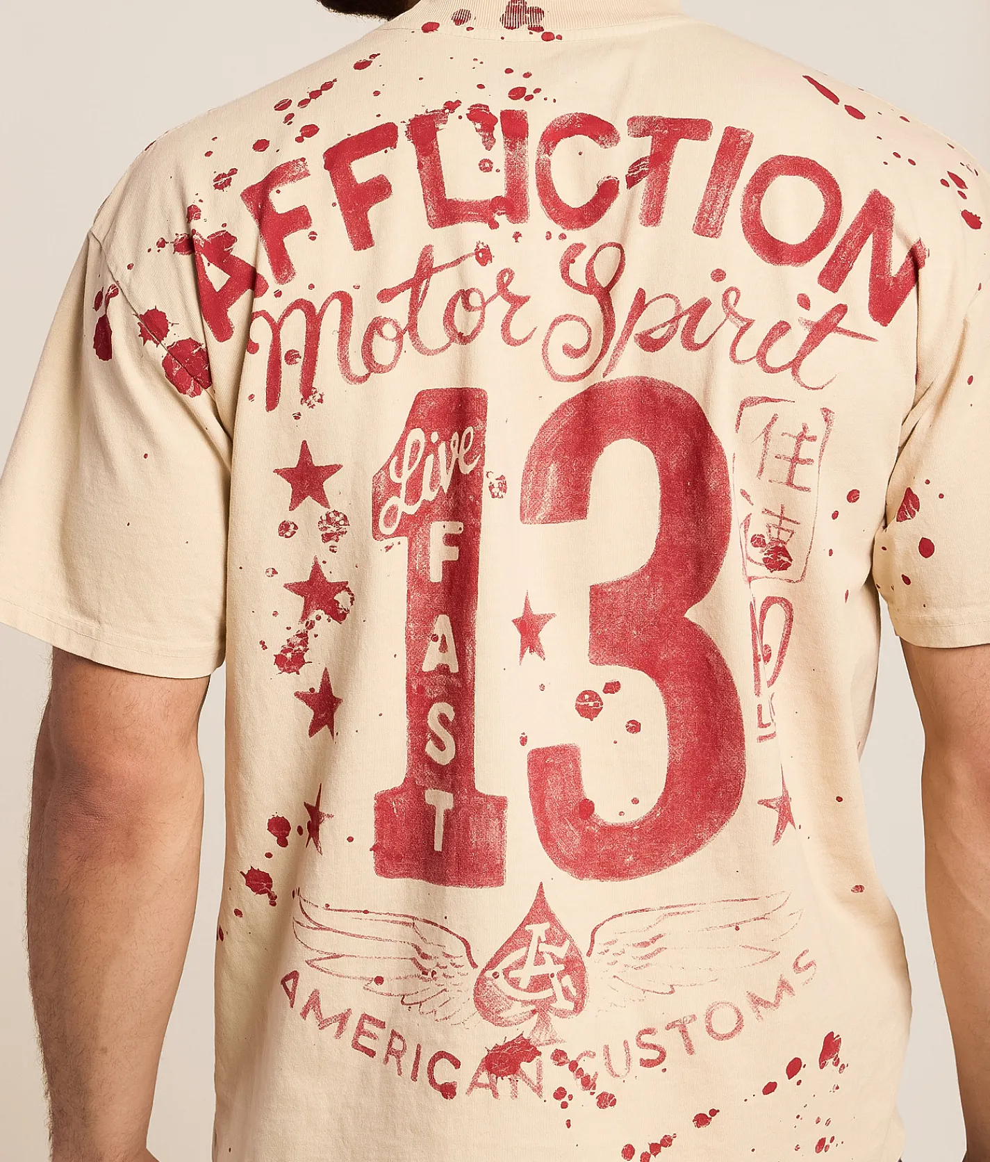 Tops|Graphic T-Shirts | Affliction No Luck Chiefs T-Shirt Bone