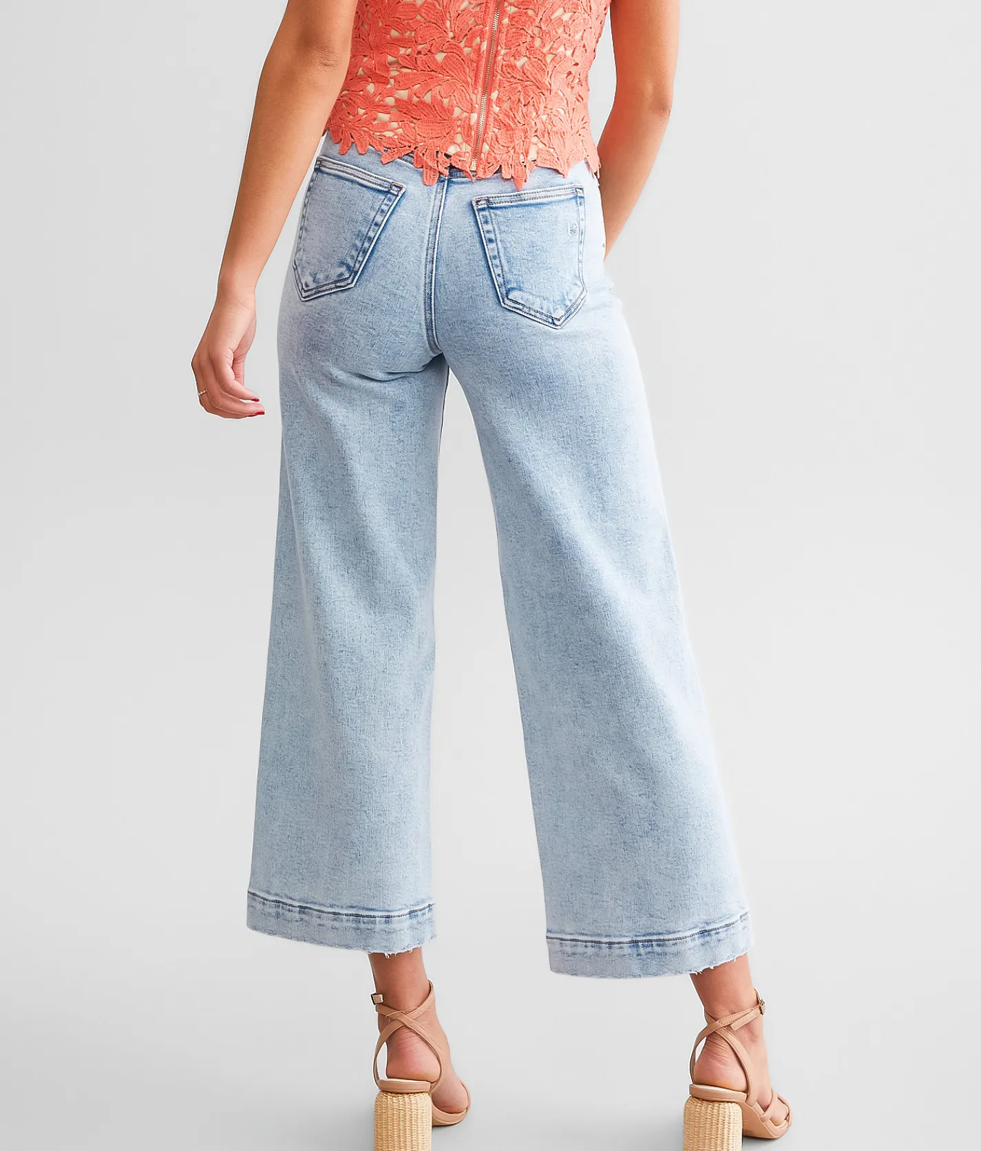 HIDDEN Nori Cropped Wide Leg Jean Light Clearance