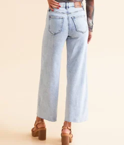 HIDDEN Nori Cropped Wide Leg Stretch Jean Light