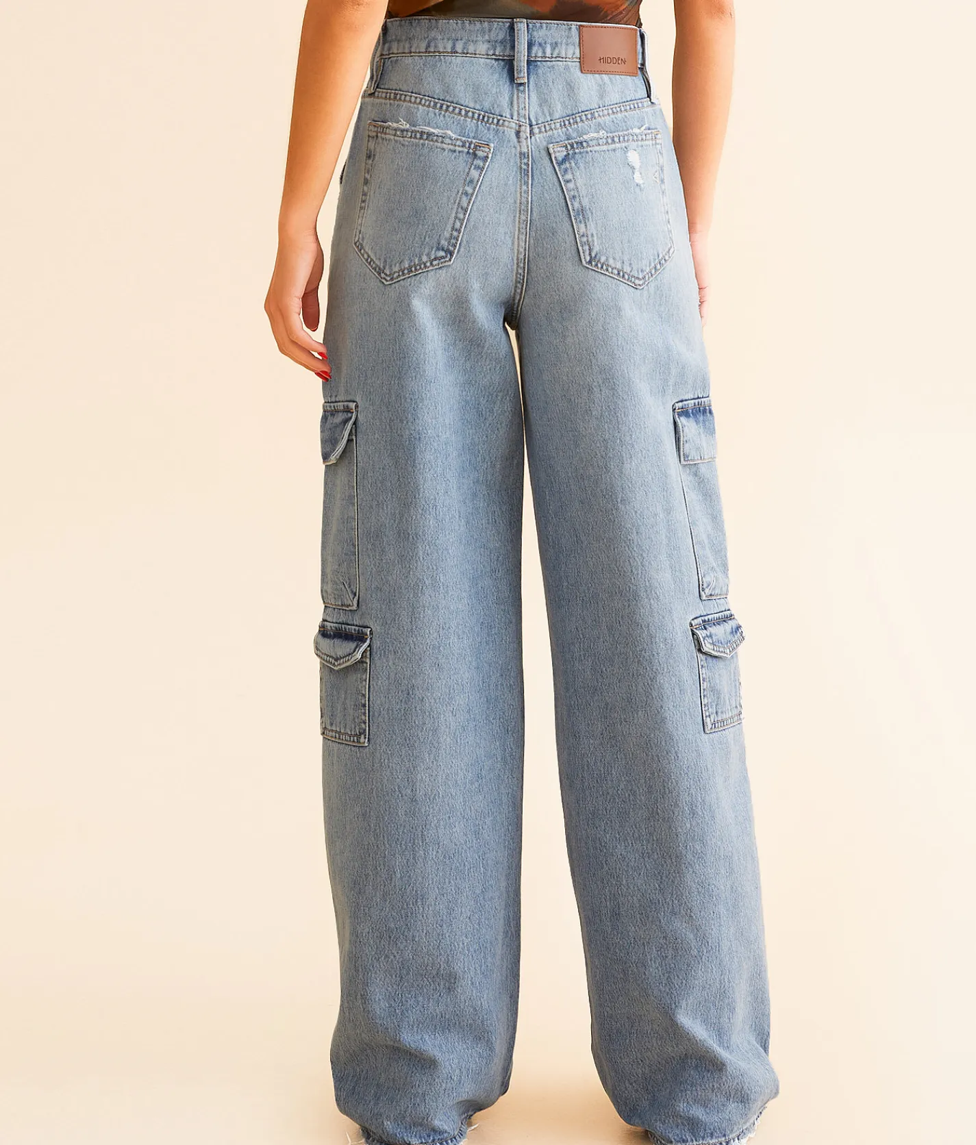 Bottoms | HIDDEN Nori Wide Leg Cargo Jean Light