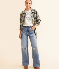 HIDDEN Nori Wide Leg Stretch Jean Dark Outlet