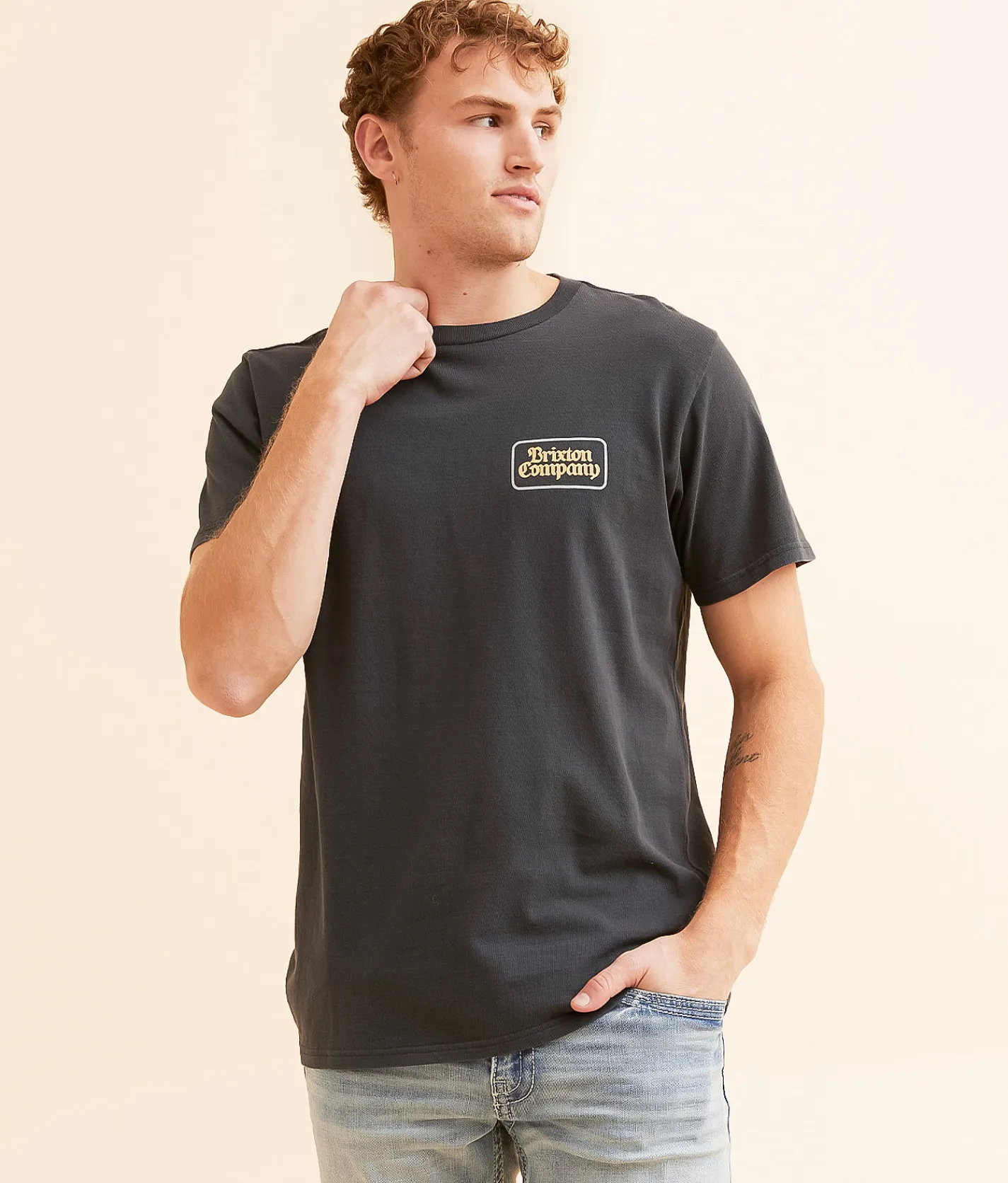 Graphic T-Shirts | Brixton Norvell T-Shirt Mahogany Worn Wash