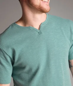 Tops | BKE Notch Neck T-Shirt Mineral Blue