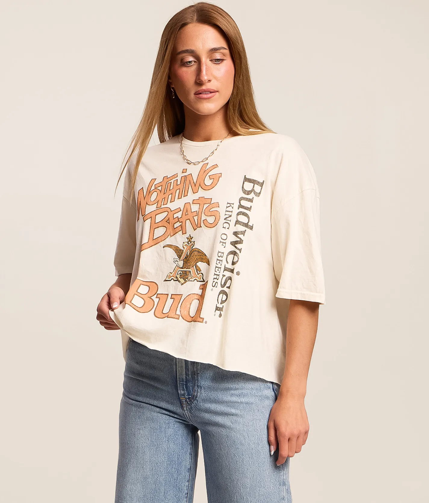 Tops | Goodie Two Sleeves Nothing Beats Bud Cropped T-Shirt Natural