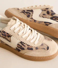 Dolce Vita Notice Leopard Leather Sneaker Lt. Leopard Clearance