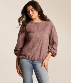 Tops | Daytrip Nubby Lace Top Twilight Mauve