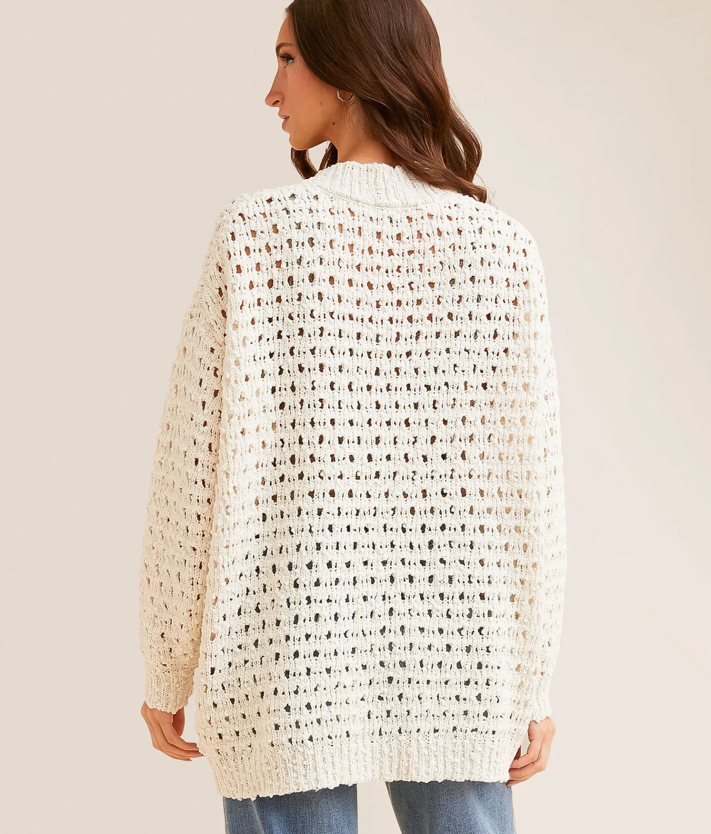 Tops | BKE Nubby Popcorn Cardigan Sweater Cream