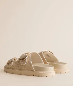 Shoes | Mia Oaklynne Raffia Sandal Cream