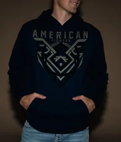 American Fighter Oakview Hooded Sweatshirt Navy New