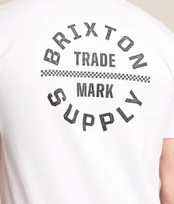 Brixton Oath T-Shirt White Black Checkered Hot