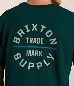 Brixton Oath V T-Shirt Deep Emerald Sand Slate Best