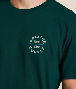 Brixton Oath V T-Shirt Deep Emerald Sand Slate Best