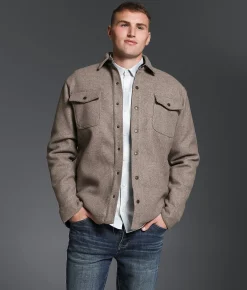 Tops|Coats & Jackets | Outpost Makers Oatmeal Fleece Shacket Tan