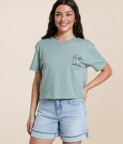 Tops | Salty Crew Ocean Spray Cropped T-Shirt Sage