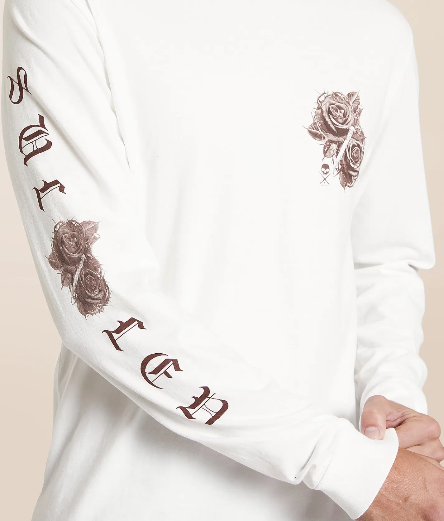 Tops|Graphic T-Shirts | Sullen Octavio Leon T-Shirt Antique White