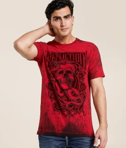 Graphic T-Shirts | Affliction October Sorrow T-Shirt Cherry