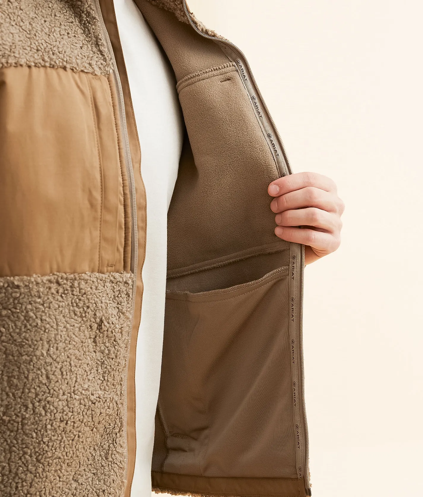 Ariat Odessa Pieced Sherpa Jacket Brindle Clearance