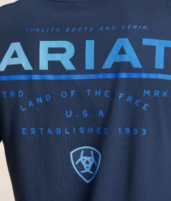 Tops | Ariat Official Quality T-Shirt Blue Dusk