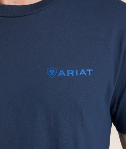 Ariat Official Quality T-Shirt Blue Dusk Clearance