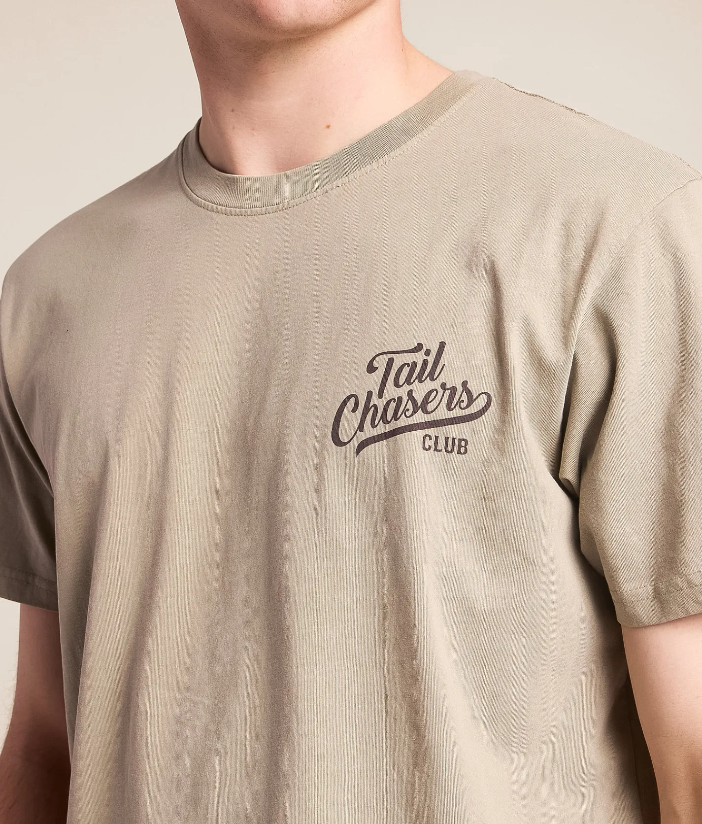 Graphic T-Shirts | Tail Chasers Club Off Road T-Shirt Chinchilla Pigment Dye