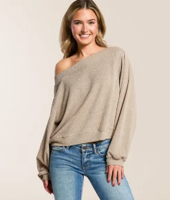 Hyfve Off The Shoulder Cropped Top Charcoal New