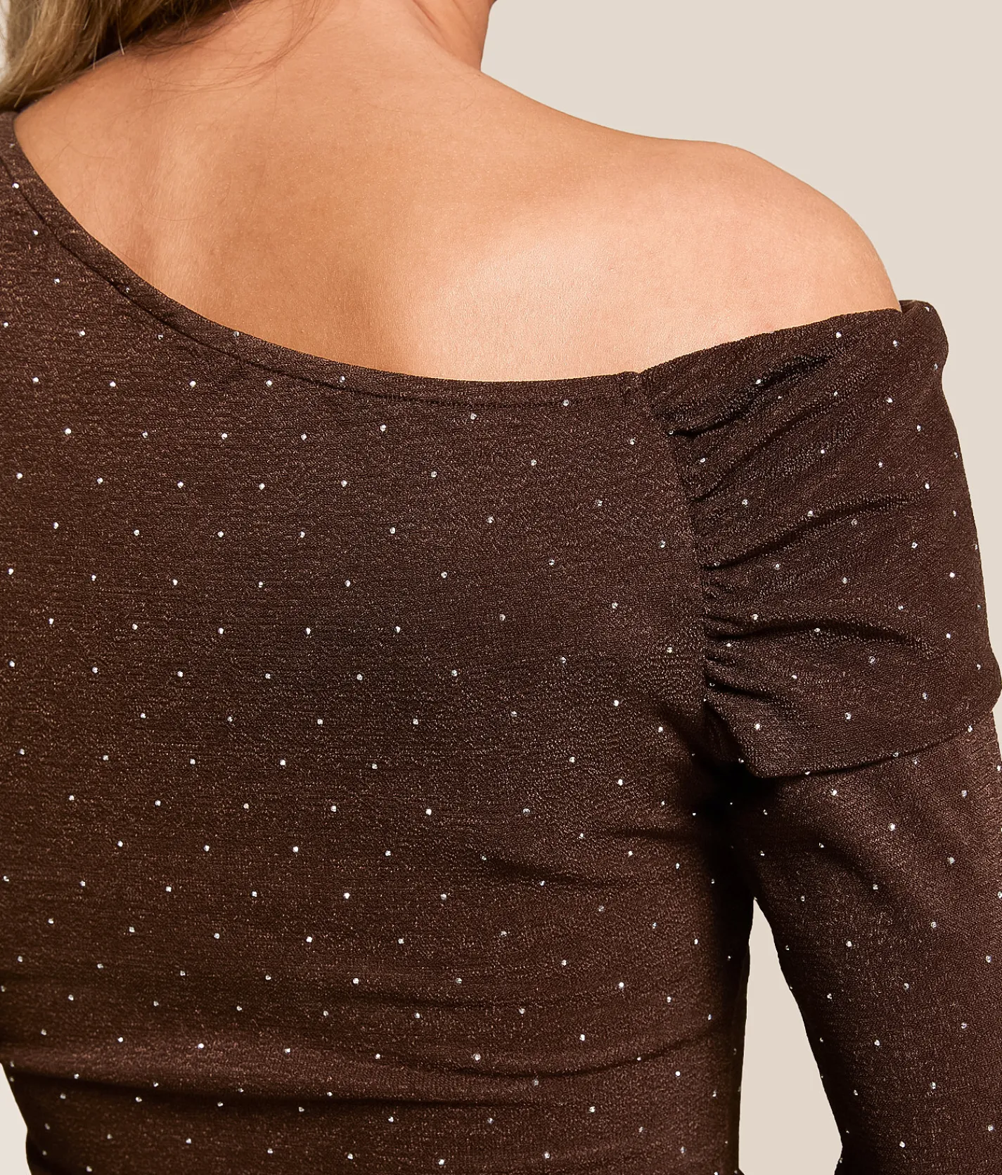 Tops | Willow & Root Off The Shoulder Rhinestone Top Brown