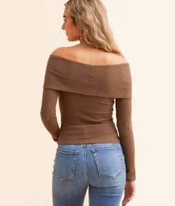Tops | The Workshop Off The Shoulder Top Mocha