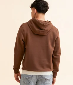 Kimes Ranch Ogden Hooded Henley Sweatshirt Black Brown Clearance