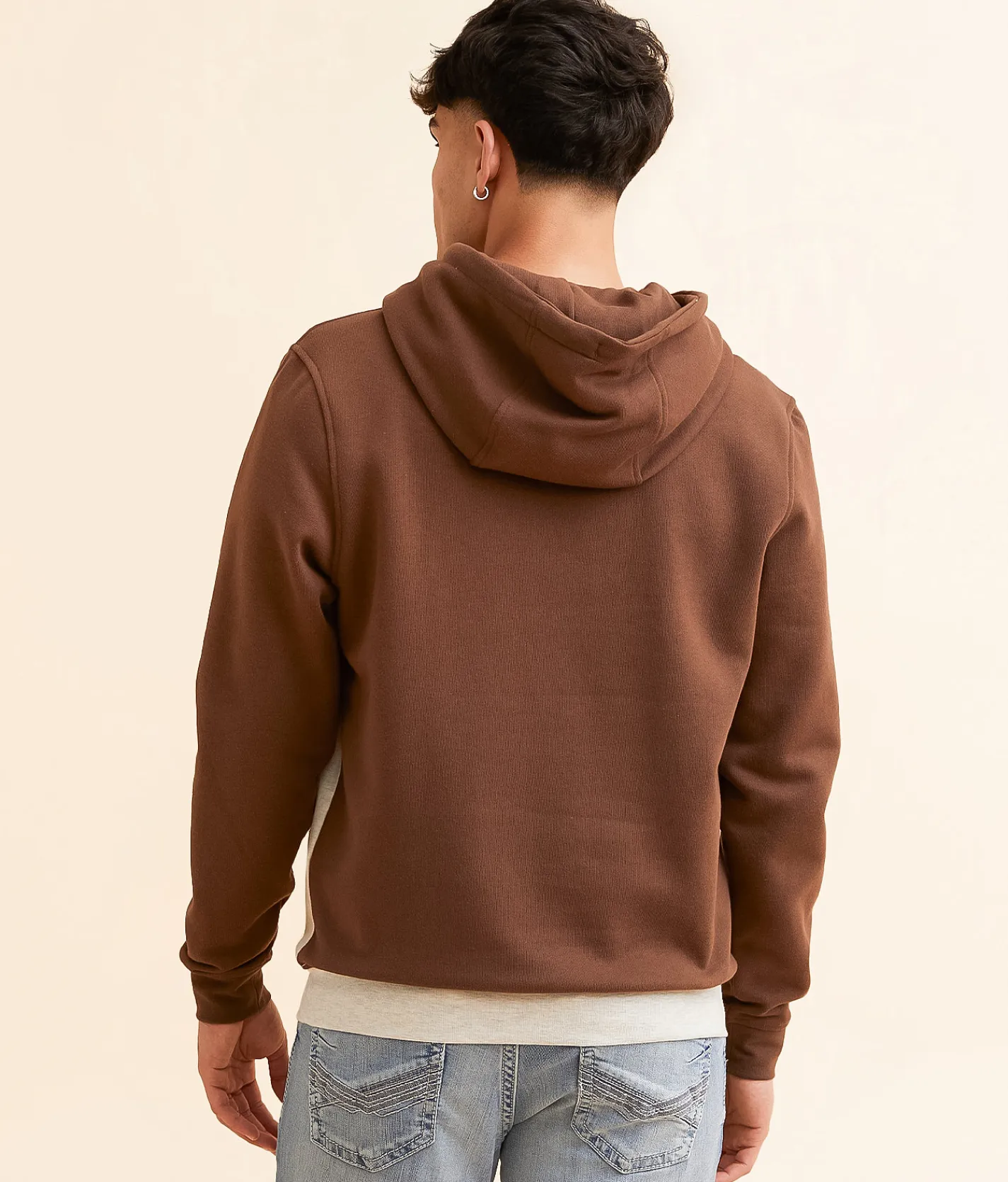 Kimes Ranch Ogden Hooded Henley Sweatshirt Black Brown Clearance