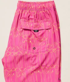 SAXX Oh Buoy Flamingo Stretch Swim Trunks Flamingo Ink Fuchsia New