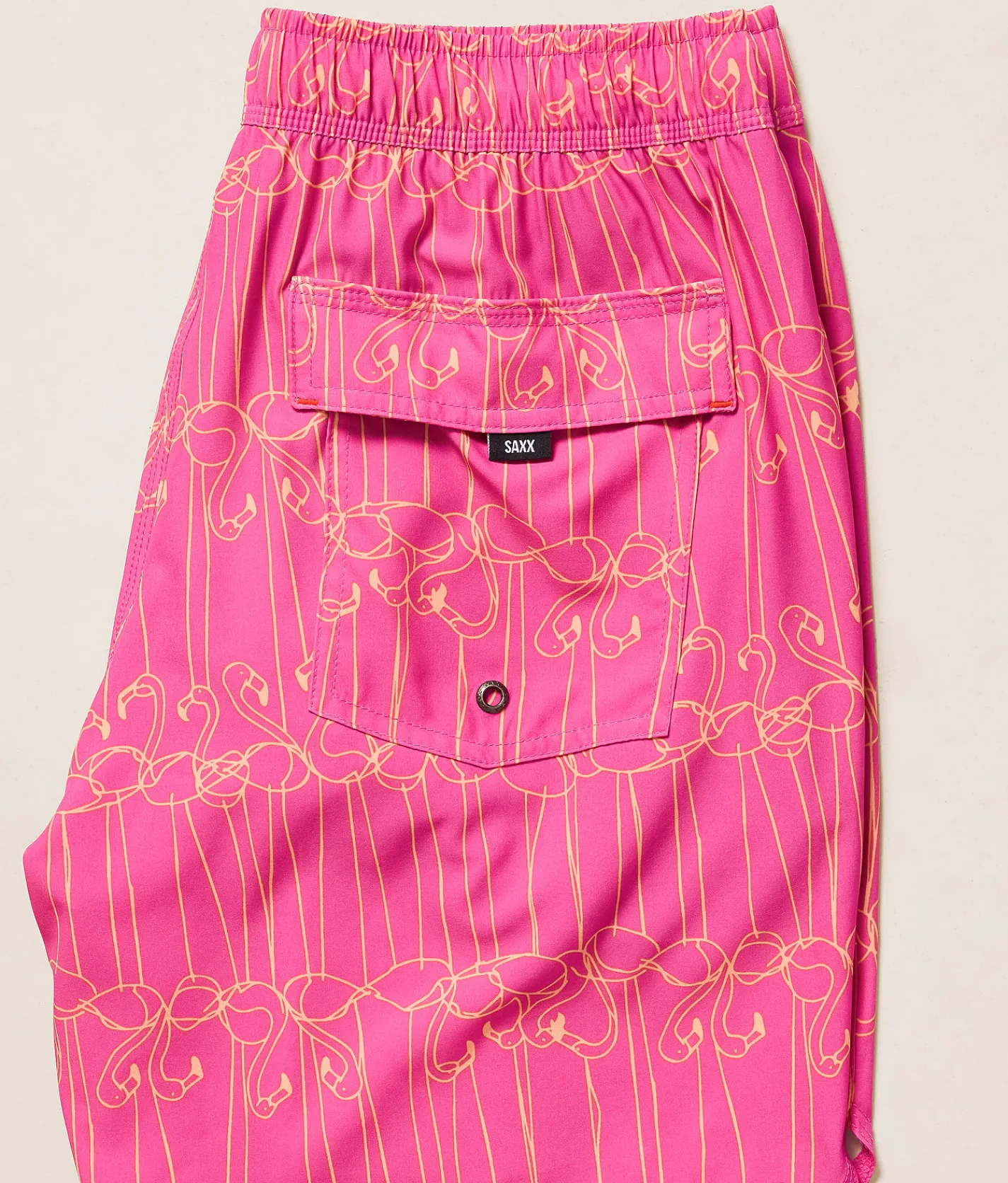 SAXX Oh Buoy Flamingo Stretch Swim Trunks Flamingo Ink Fuchsia New