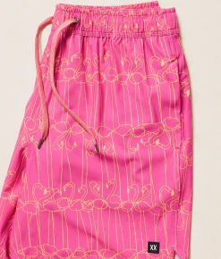 SAXX Oh Buoy Flamingo Stretch Swim Trunks Flamingo Ink Fuchsia New