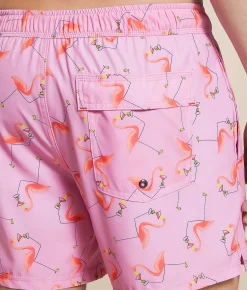 SAXX Oh Buoy 2N1 DropTemp Stretch Swim Trunks Drinko Flamingo Taffy
