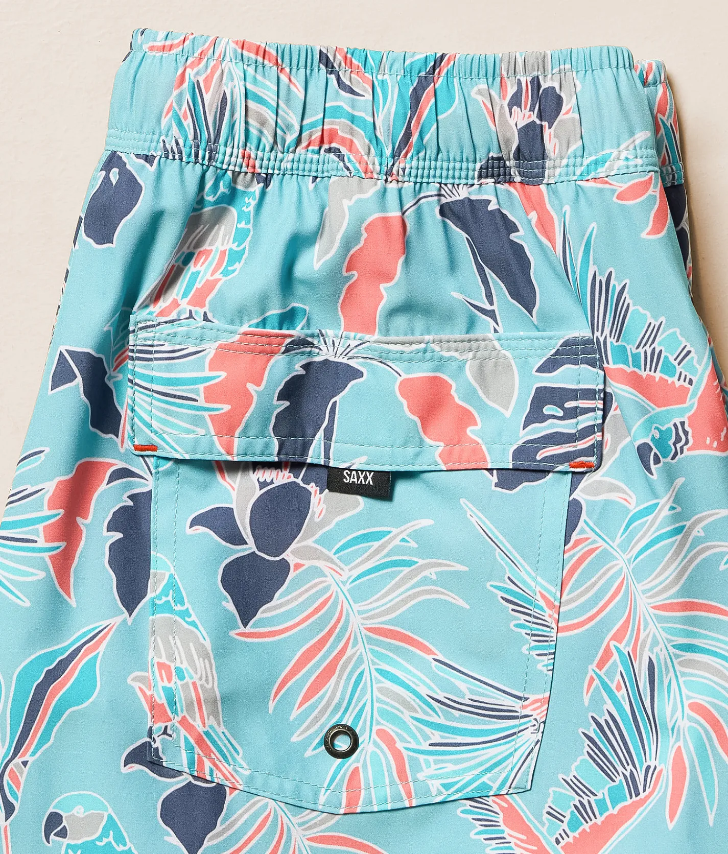 SAXX Oh Buoy 2N1 DropTemp Stretch Swim Trunks Island Tropics Blue Tide New