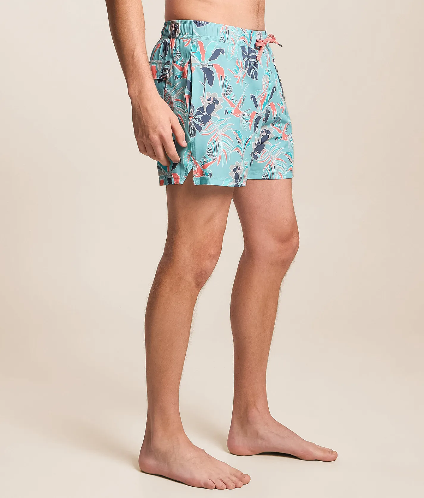 SAXX Oh Buoy 2N1 DropTemp Stretch Swim Trunks Island Tropics Blue Tide New