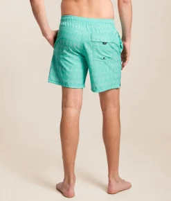 SAXX Oh Buoy 2N1 DropTemp Stretch Swim Trunks Island Lineup Surf Blue Clearance