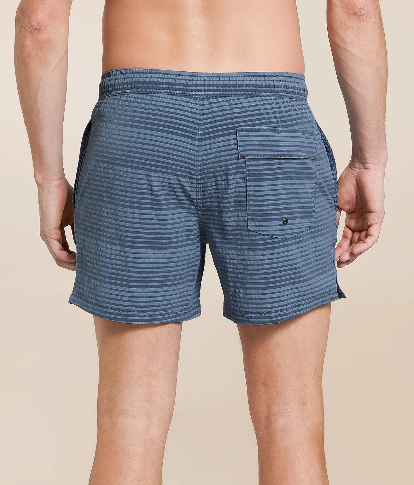 Bottoms|Swimwear | SAXX Oh Buoy 2N1 DropTemp Stretch Swim Trunks India Ink Blue Stripe