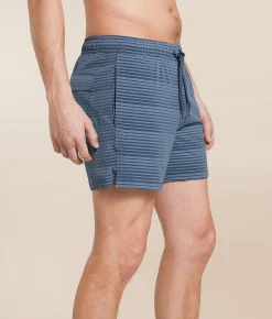 Bottoms|Swimwear | SAXX Oh Buoy 2N1 DropTemp Stretch Swim Trunks India Ink Blue Stripe