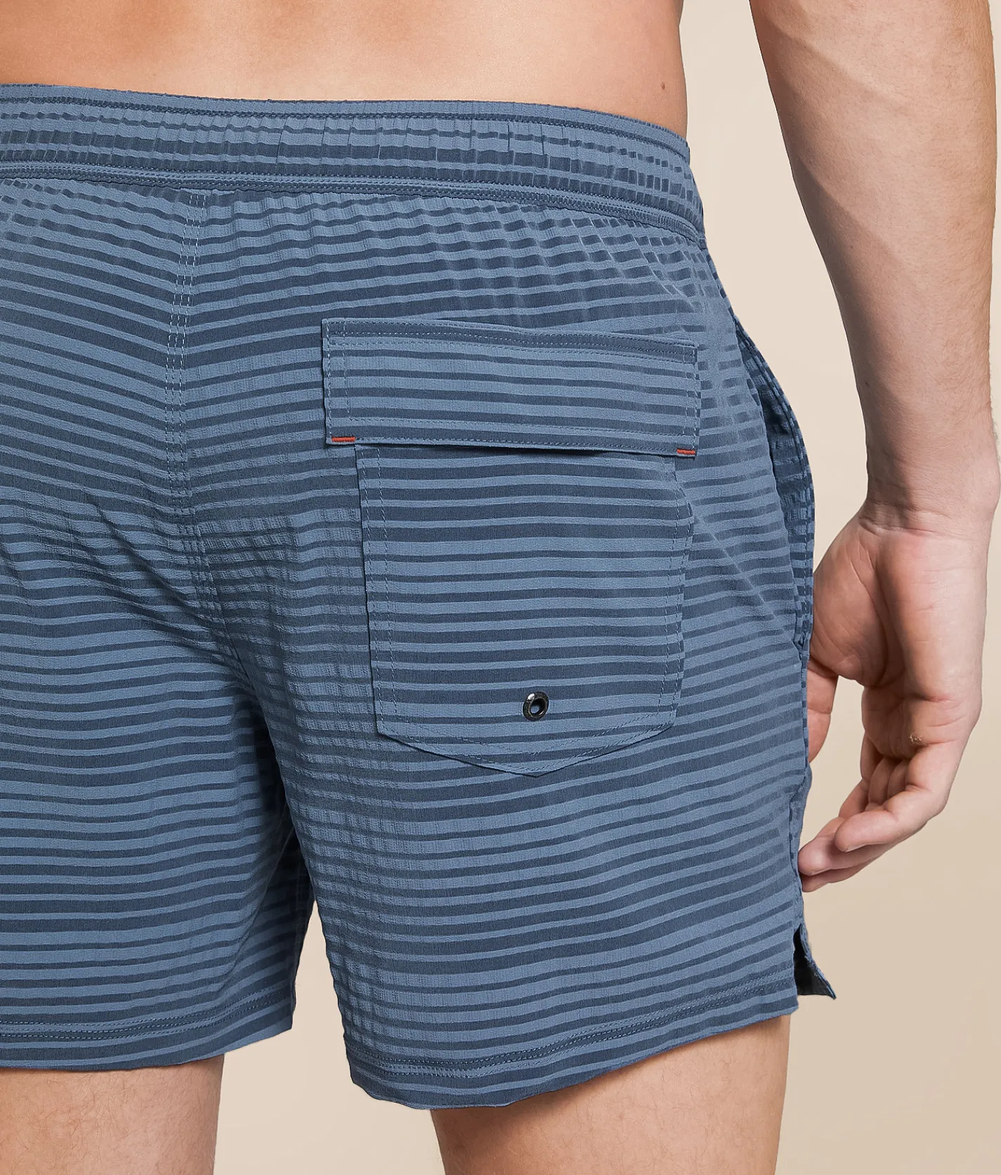 Bottoms|Swimwear | SAXX Oh Buoy 2N1 DropTemp Stretch Swim Trunks India Ink Blue Stripe
