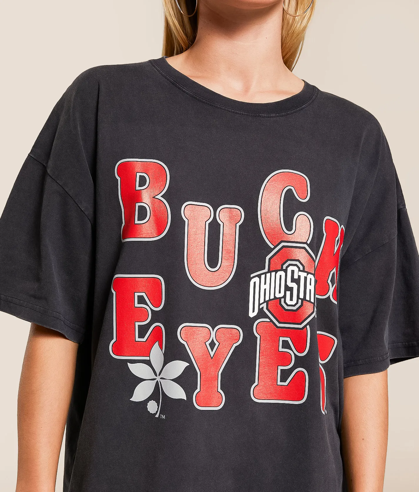 Gameday SOCIAL® Ohio State Buckeyes Oversized T-Shirt Black Sale