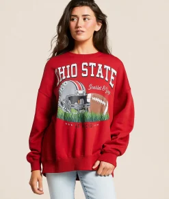 Gameday SOCIAL® Ohio State Football Oversized Pullover Red Clearance
