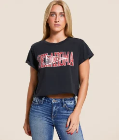 Tops | Gameday SOCIAL® Oklahoma Sooners Cropped T-Shirt Black