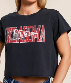 Tops | Gameday SOCIAL® Oklahoma Sooners Cropped T-Shirt Black