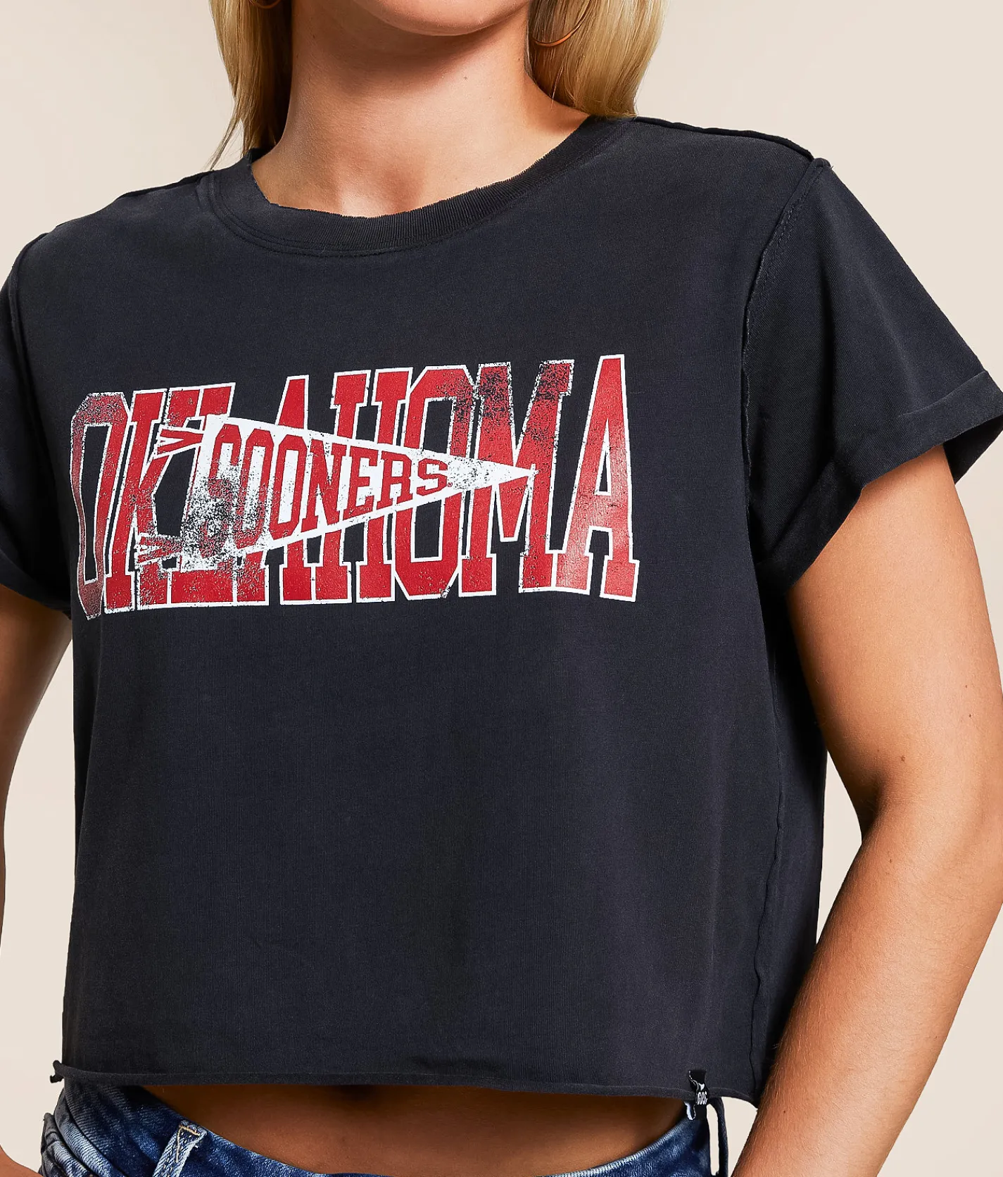 Tops | Gameday SOCIAL® Oklahoma Sooners Cropped T-Shirt Black