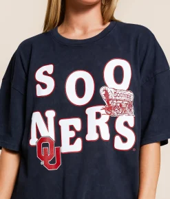 Tops | Gameday SOCIAL® Oklahoma Sooners T-Shirt Washed Black