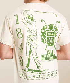 Bioworld Old Milwaukee Golf T-Shirt Natural Clearance